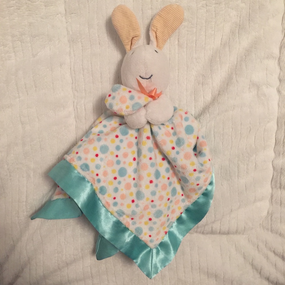 Pat the Bunny Polka Dot Satin Edge Lovey Security Blanket - Picture 1 of 7